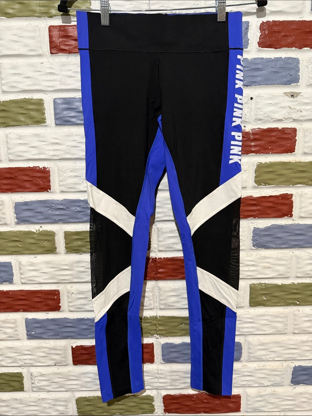 PINK Victoria's Secret Blue and Black Leggings - Ultimate